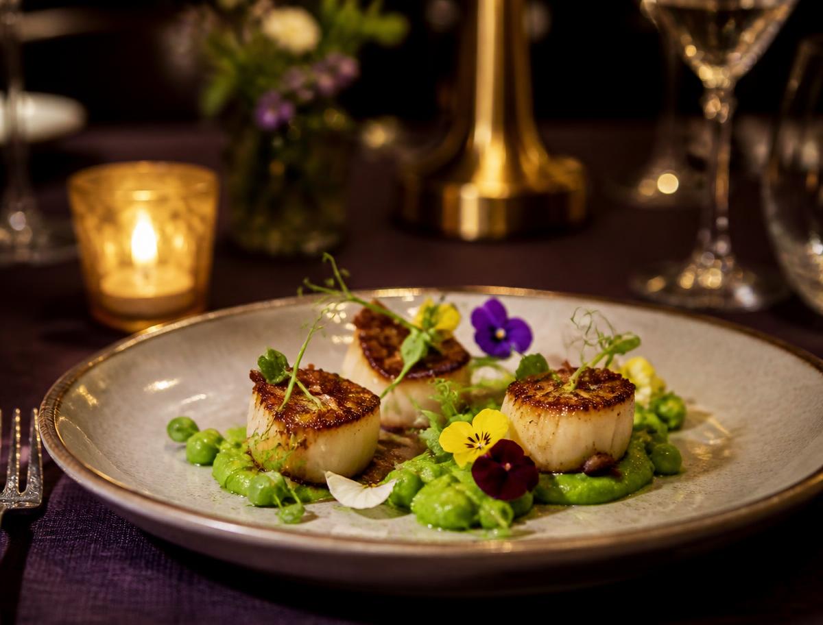 An elegantly plated dish prepared by the award-winning chef